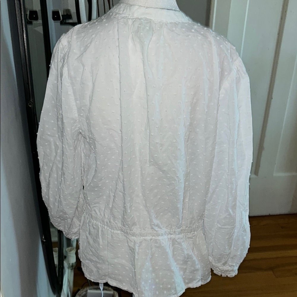 3x20 A New Day White Tie Front 3/4 Sleeve Blouse - Picture 5 of 8
